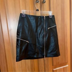 Faux leather mini skirt